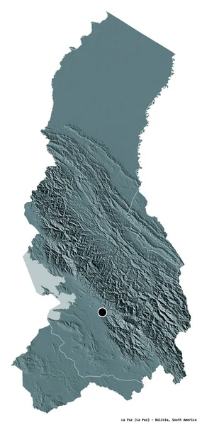 Vorm Van Paz Departement Bolivia Met Hoofdstad Geïsoleerd Witte Achtergrond — Stockfoto