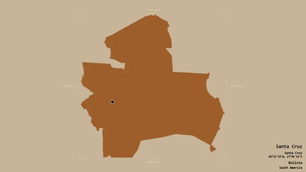 Район Санта Крус Департамент Боливии Изолирован Твёрдом Фоне Геометрической Коробке — стоковое фото