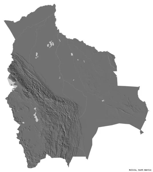 Gestalt Von Bolivien Mit Seiner Hauptstadt Isoliert Auf Weißem Hintergrund — Stockfoto