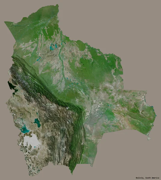 Gestalt Von Bolivien Mit Seiner Hauptstadt Isoliert Auf Einem Einfarbigen — Stockfoto