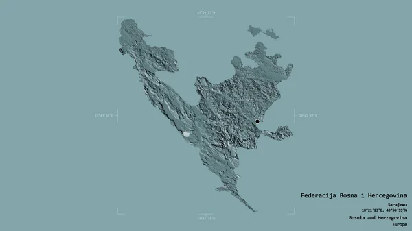 Территория Федерация Босна Герцеговина Образованная Боснией Герцеговиной Изолирована Твердом Фоне — стоковое фото