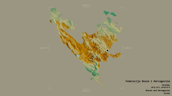Área Federacija Bosna Hercegovina Entidad Bosnia Herzegovina Aislada Sobre Fondo — Foto de Stock