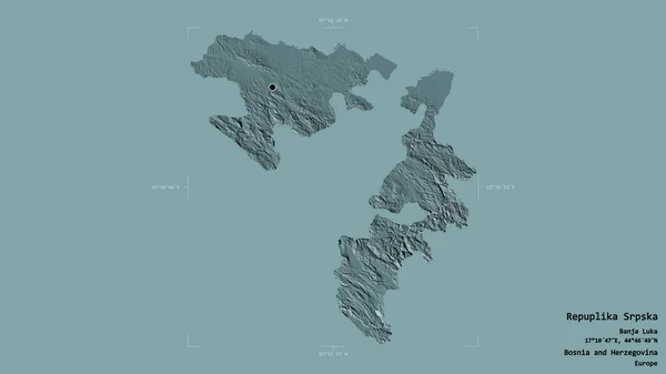 Территория Республики Сербской Территория Боснии Герцеговины Изолирована Твердом Фоне Окошке — стоковое фото