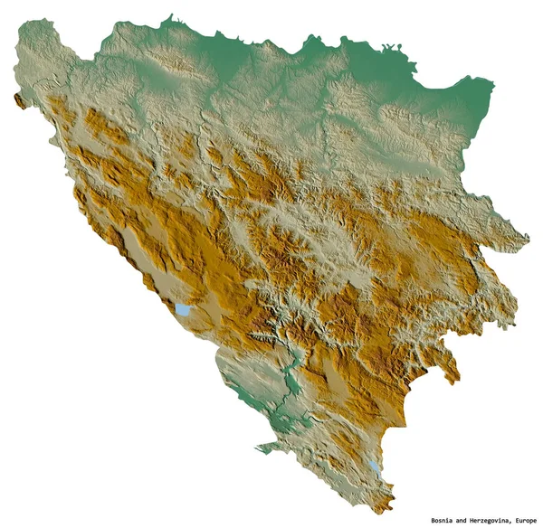 Forme Bosnie Herzégovine Avec Capitale Isolée Sur Fond Blanc Carte — Photo