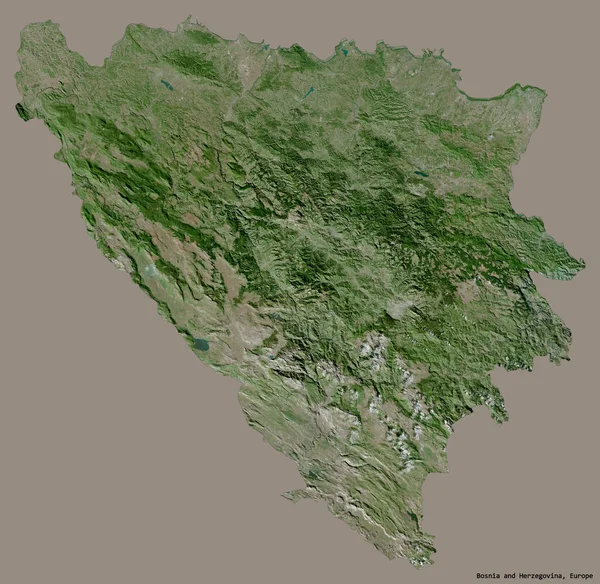 Kształt Bośni Hercegowiny Jej Kapitału Izolowane Solidnym Tle Kolorów Zdjęcia — Zdjęcie stockowe