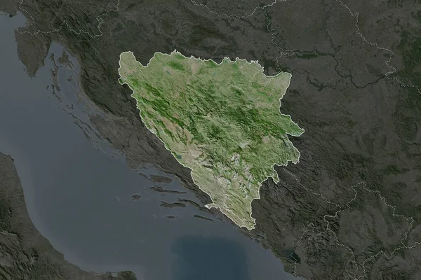 Forma Bosnia Herzegovina Separada Por Desaturación Las Zonas Vecinas Fronteras — Foto de Stock