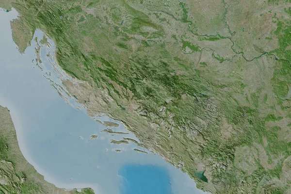 Rozšířená Oblast Bosny Hercegoviny Satelitní Snímky Vykreslování — Stock fotografie