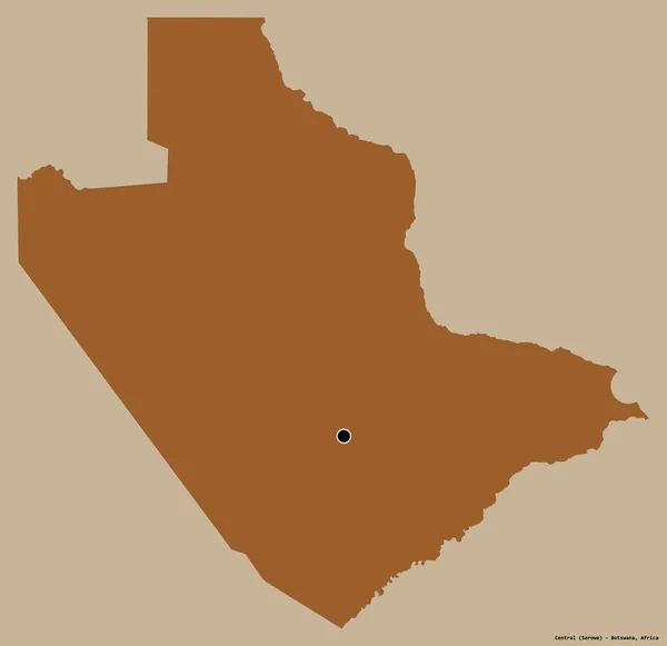 Форма Центральна Округ Ботсвана Столицею Ізольованою Суцільному Кольоровому Тлі Склад — стокове фото