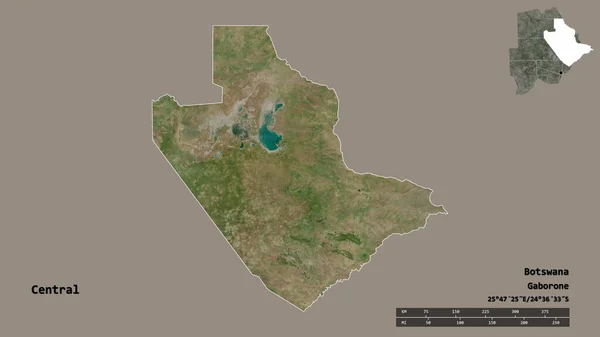 Tvar Centrály Okresu Botswana Hlavním Městem Izolovaným Pevném Pozadí Měřítko — Stock fotografie