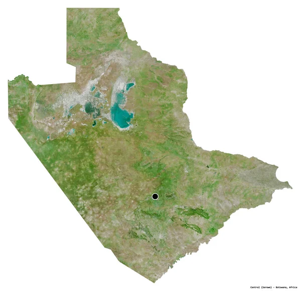 Merkezin Şekli Botswana Bölgesi Başkenti Beyaz Arka Planda Izole Edilmiş — Stok fotoğraf