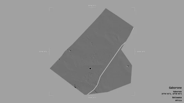 Район Габороне Город Ботсвана Изолирован Твёрдом Фоне Геометрической Ограничивающей Коробке — стоковое фото