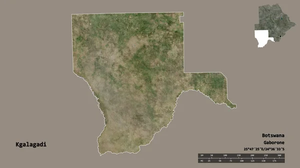 Gestalt Von Kgalagadi Distrikt Von Botswana Mit Seiner Hauptstadt Isoliert — Stockfoto