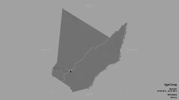 Територія Кгатленга Району Ботсвана Ізольована Твердому Тлі Геодезичній Обмежувальній Коробці — стокове фото