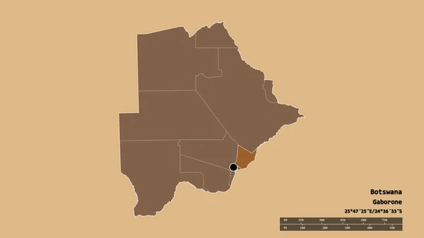 Обесцвеченная Форма Ботсваны Столицей Главным Региональным Делением Отделенной Территорией Кгатленга — стоковое фото