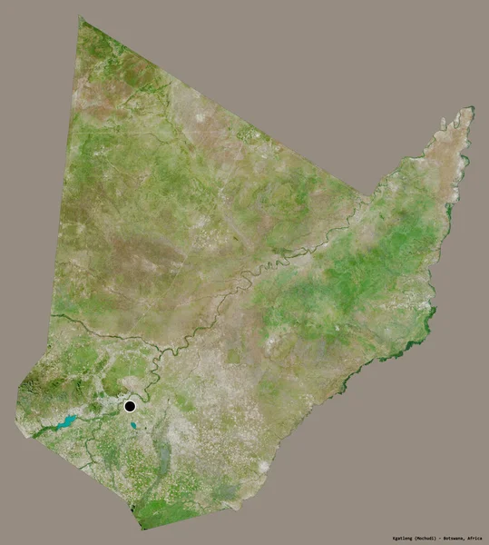 Форма Кгатленг Район Ботсвани Столицею Ізольованою Суцільному Кольоровому Тлі Супутникові — стокове фото