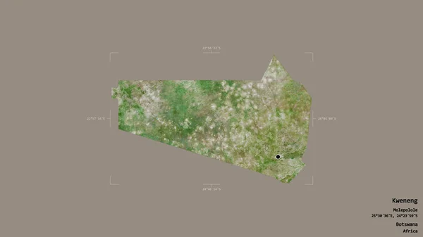 Area Kweneng District Botswana Isolated Solid Background Georeferenced Bounding Box — Stock Photo, Image