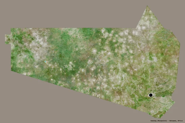 Shape Kweneng District Botswana Its Capital Isolated Solid Color Background — 스톡 사진