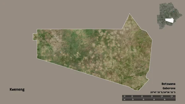 Σχήμα Του Kweneng Περιοχή Της Μποτσουάνα Κεφάλαιό Της Απομονωμένο Στέρεο — Φωτογραφία Αρχείου