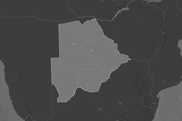 Botswana Alakja Elválasztva Szomszédos Területek Kiszáradásától Határok Kétszintes Magassági Térkép — Stock Fotó