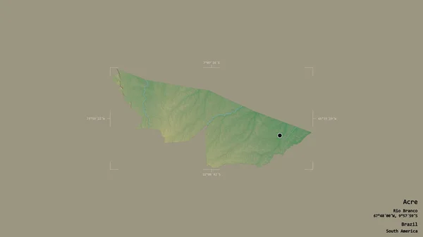 Área Acre Estado Brasil Aislada Sobre Fondo Sólido Una Caja — Foto de Stock