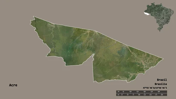 Форма Акко Штат Бразилия Столицей Изолированы Прочном Фоне Дистанционный Масштаб — стоковое фото