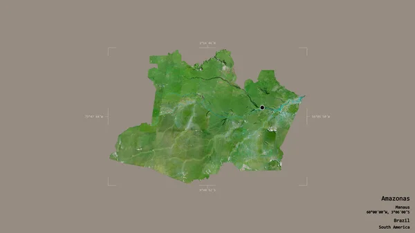 Район Амазонас Штат Бразилия Изолирован Твердом Фоне Геометрической Коробке Метки — стоковое фото