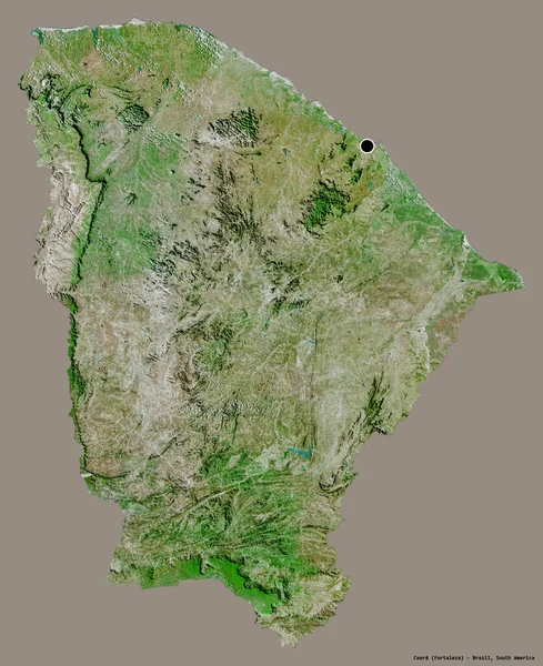 Σχήμα Της Ceara Πολιτεία Της Βραζιλίας Κεφάλαιό Της Απομονωμένο Ένα — Φωτογραφία Αρχείου