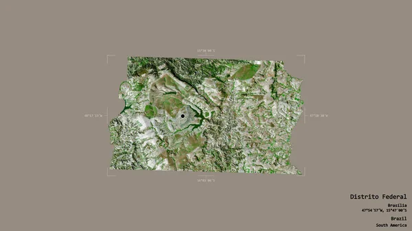 ของร ฐบาลกลางเขตบราซ ลของร ฐบาลกลางแยกจากพ นหล นคงในกล องผ นทางภ ศาสตร ายก — ภาพถ่ายสต็อก