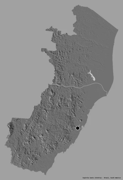 Forma Del Espirito Santo Estado Brasil Con Capital Aislada Sobre — Foto de Stock