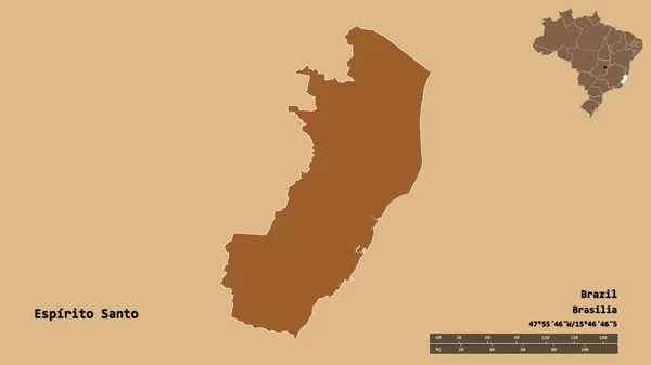 Forma Espirito Santo Stato Del Brasile Con Sua Capitale Isolata — Foto Stock