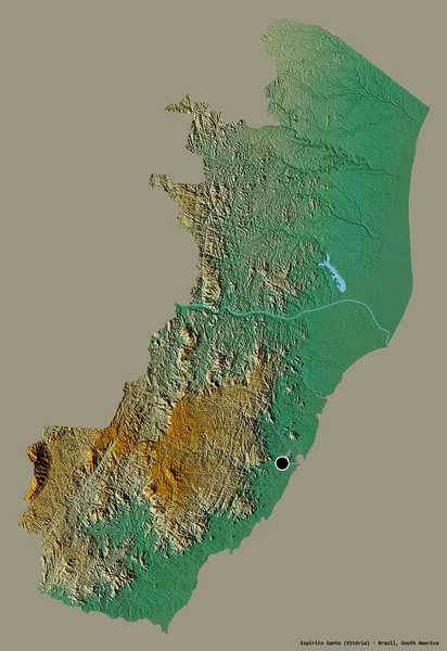 Σχήμα Espirito Santo Πολιτεία Της Βραζιλίας Κεφάλαιό Του Απομονώνονται Ένα — Φωτογραφία Αρχείου