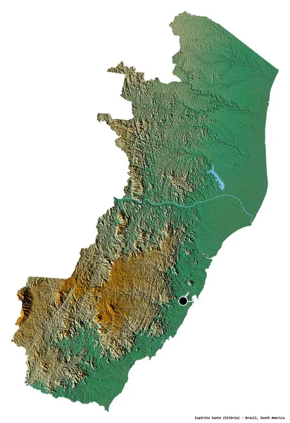 Forma Espirito Santo Stato Del Brasile Con Sua Capitale Isolata — Foto Stock