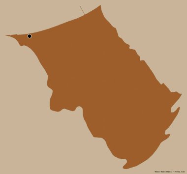 Brunei 'nin Belait semti, başkenti katı renk arkaplanı ile izole edilmiştir. Desenli dokuların bileşimi. 3B görüntüleme