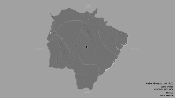 Площадь Мату Гросу Сул Штат Бразилия Изолирована Твёрдом Фоне Геометрической — стоковое фото