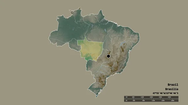 Καθαιρέθηκε Σχήμα Της Βραζιλίας Πρωτεύουσα Κύρια Περιφερειακή Διαίρεση Και Την — Φωτογραφία Αρχείου