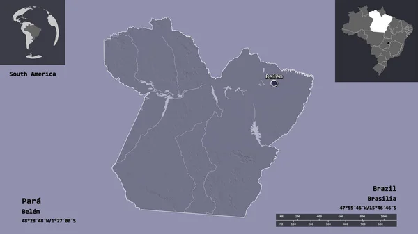 Σχήμα Para Πολιτεία Της Βραζιλίας Και Την Πρωτεύουσά Της Κλίμακα — Φωτογραφία Αρχείου