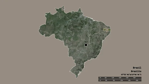 Brazília Kiszáradt Alakja Fővárosával Regionális Divízióval Szétválasztott Paraiba Területtel Címkék — Stock Fotó