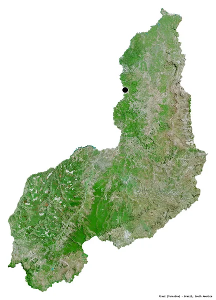 Forme Piaui État Brésil Avec Capitale Isolée Sur Fond Blanc — Photo