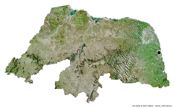 Forme Rio Grande Norte État Brésil Avec Capitale Isolée Sur — Photo