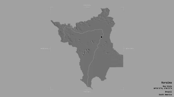 Roraima Bölgesi Brezilya Eyaleti Katı Bir Arka Planda Izole Edilmiş — Stok fotoğraf