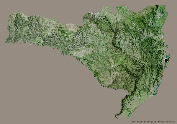 브라질의 산타카타리나 형상을 있으며 수도는 배경에 고립되어 렌더링 — 스톡 사진