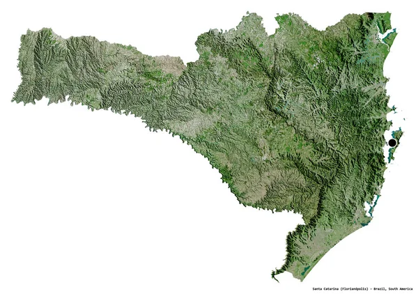 Forma Santa Catarina Stato Del Brasile Con Sua Capitale Isolata — Foto Stock