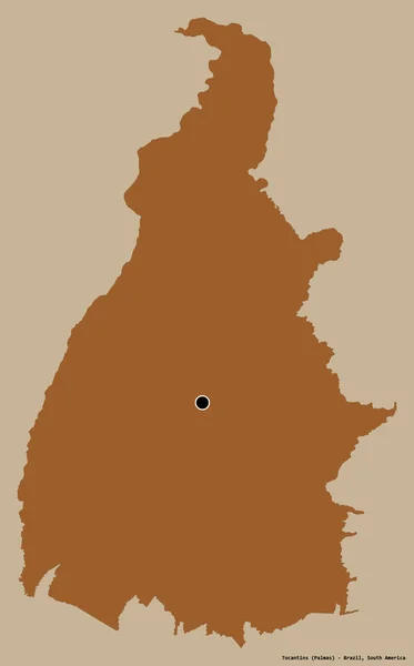 Σχήμα Tocantins Πολιτεία Της Βραζιλίας Κεφάλαιό Της Απομονωμένο Ένα Στέρεο — Φωτογραφία Αρχείου
