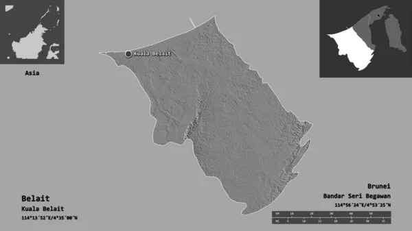 Σχήμα Belait Περιοχή Του Μπρουνέι Και Την Πρωτεύουσά Του Κλίμακα — Φωτογραφία Αρχείου