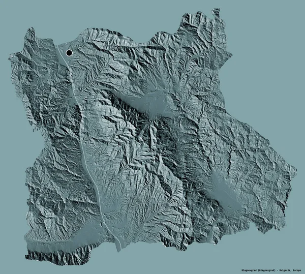 Form Blagoevgrad Provinsen Bulgarien Med Sin Huvudstad Isolerad Solid Färg — Stockfoto