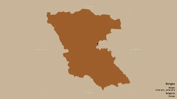 Gebiet Von Burgas Provinz Von Bulgarien Isoliert Auf Einem Soliden — Stockfoto