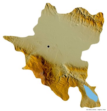 Bulgaristan 'ın başkenti beyaz arka planda izole edilmiş olan Grad Sofiya' nın şekli. Topografik yardım haritası. 3B görüntüleme
