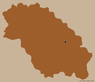 Bulgaristan 'ın Pernik ili, başkenti katı renk arka planına izole edilmiş durumda. Desenli dokuların bileşimi. 3B görüntüleme