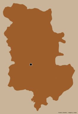 Bulgaristan 'ın Plovdiv ili, başkenti katı renk arka planına izole edilmiş durumda. Desenli dokuların bileşimi. 3B görüntüleme