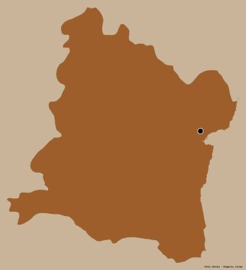 Bulgaristan 'ın Varna ili, başkenti katı bir renk zemininde izole edilmiş durumda. Desenli dokuların bileşimi. 3B görüntüleme